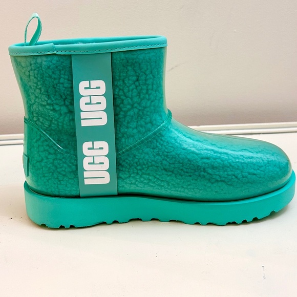 Green Waterproof Women’s Ugg Classic Clear Mini Sz 7 - Picture 4 of 10